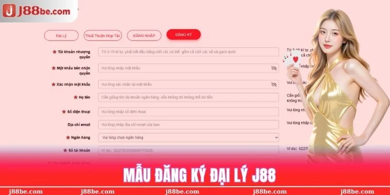Mẫu đăng ký ứng tuyển đại lý J88